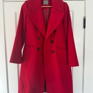 Oasis Women's Vibrant Red Pea Coat